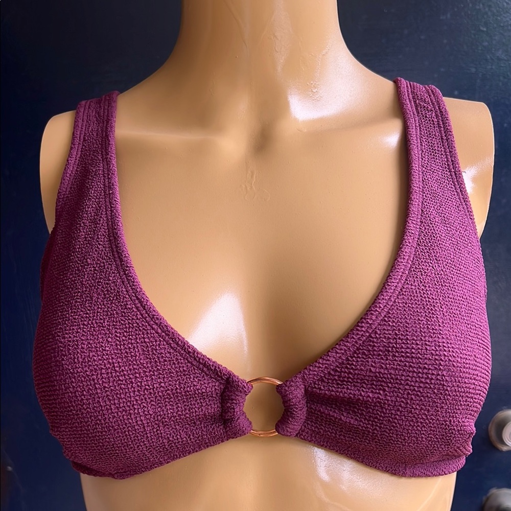 Women's Purple Textured Bikini Top
